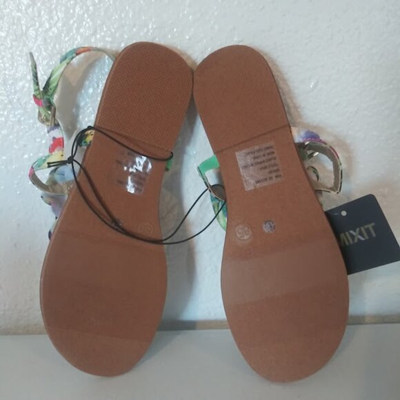 Mixit women's size 8.5 green multicolored flat floral sandal - Picture 7 of 7